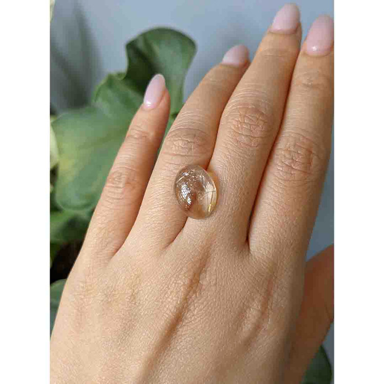 6.96 Ct. Cabochon Rutilated Quartz from Madagascar