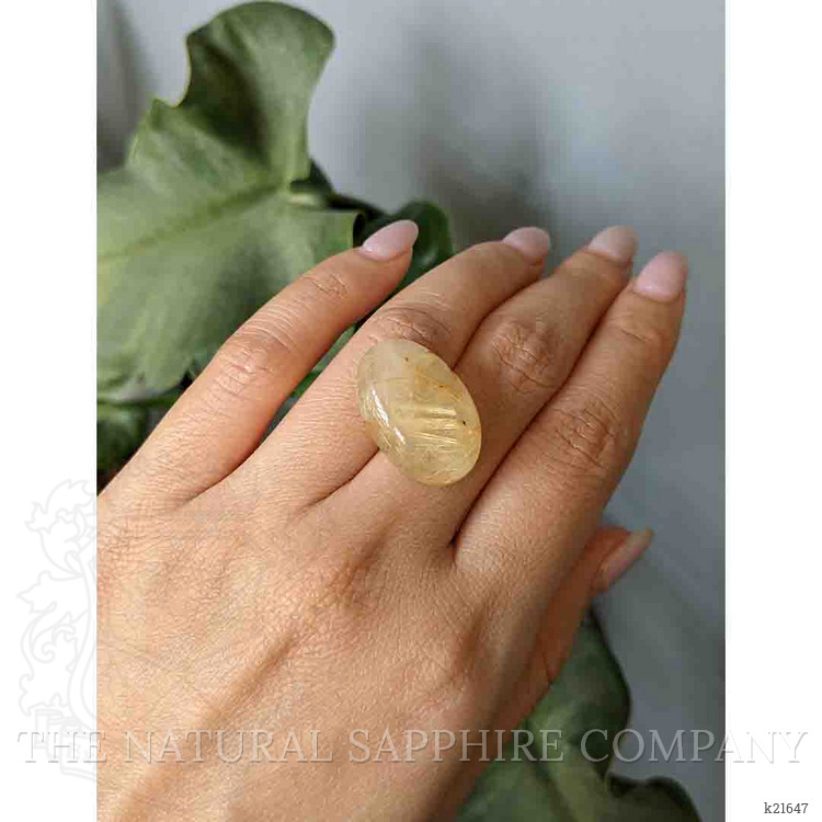 23.70 Ct. Cabochon Rutilated Quartz from Madagascar