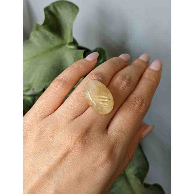 23.70 Ct. Cabochon Rutilated Quartz from Madagascar