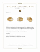 41.73 Ct. Cabochon Rutilated Quartz from Madagascar Appraisal