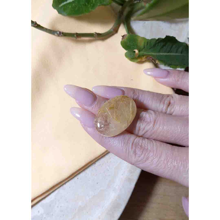 41.73 Ct. Cabochon Rutilated Quartz from Madagascar