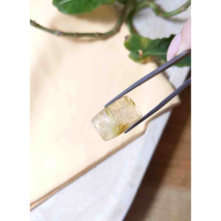 15.49 Ct. Cabochon Rutilated Quartz from Madagascar