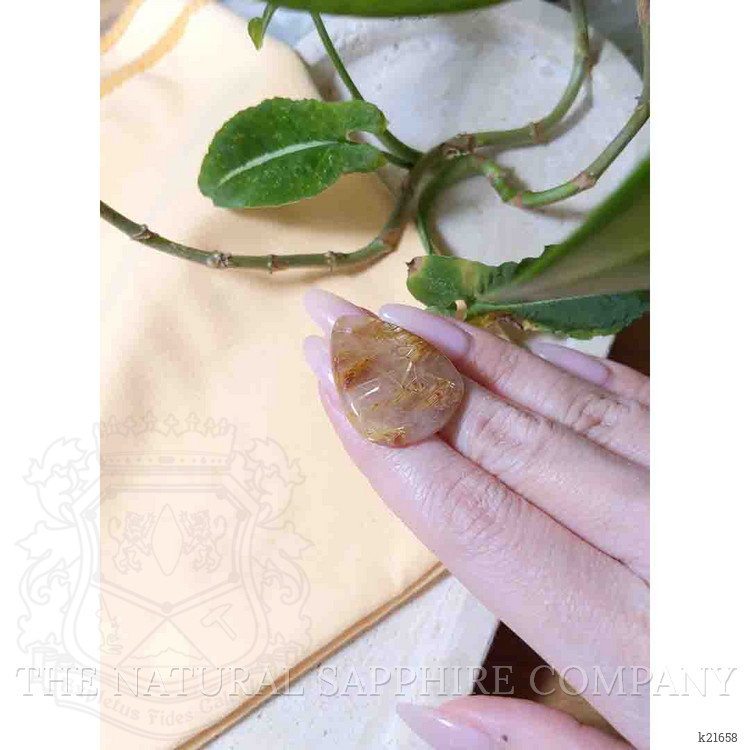 42.09 Ct. Cabochon Rutilated Quartz from Madagascar