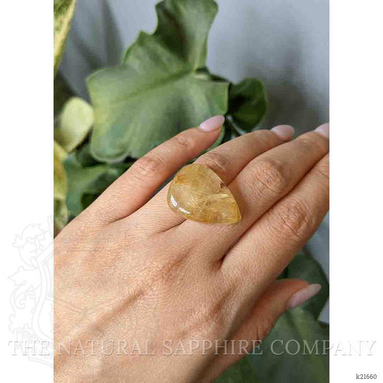 24.34 Ct. Cabochon Rutilated Quartz from Madagascar