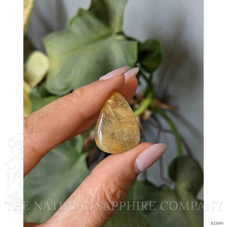 24.34 Ct. Cabochon Rutilated Quartz from Madagascar
