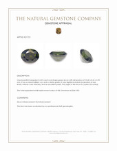 4.32 Ct. Green Zircon from Ceylon (Sri Lanka) Appraisal