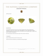 0.78 Ct. Yellowish Green Sphene (Titanite) from Madagascar Appraisal