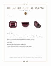 1.11 Ct. Purplish Red Rhodolite Garnet from Tanzania Appraisal