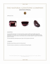 1.29 Ct. Purplish Red Rhodolite Garnet from Tanzania Appraisal
