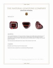 1.09 Ct. Red Rhodolite Garnet from Tanzania Appraisal