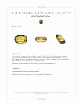 2.59 Ct. Brownish Yellow Chrysoberyl from Ceylon (Sri Lanka) Appraisal
