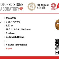 3.52 Ct. Tourmaline from Ceylon (Sri Lanka) Scan Report