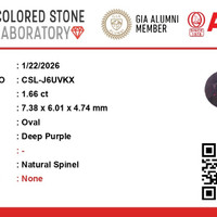 1.66 Ct. Spinel from Ceylon (Sri Lanka) Scan Report