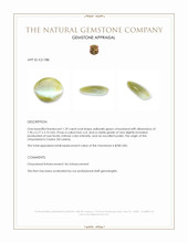 1.39 Ct. Yellowish Green Cabochon Chrysoberyl from Ceylon (Sri Lanka) Appraisal