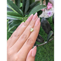 1.39 Ct. Yellowish Green Cabochon Chrysoberyl from Ceylon (Sri Lanka) Life Style