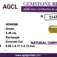 2.25 Ct. Green Chrysoberyl from Ceylon (Sri Lanka) Scan Report