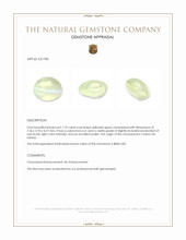 1.74 Ct. Yellowish Green Cabochon Chrysoberyl from Ceylon (Sri Lanka) Appraisal