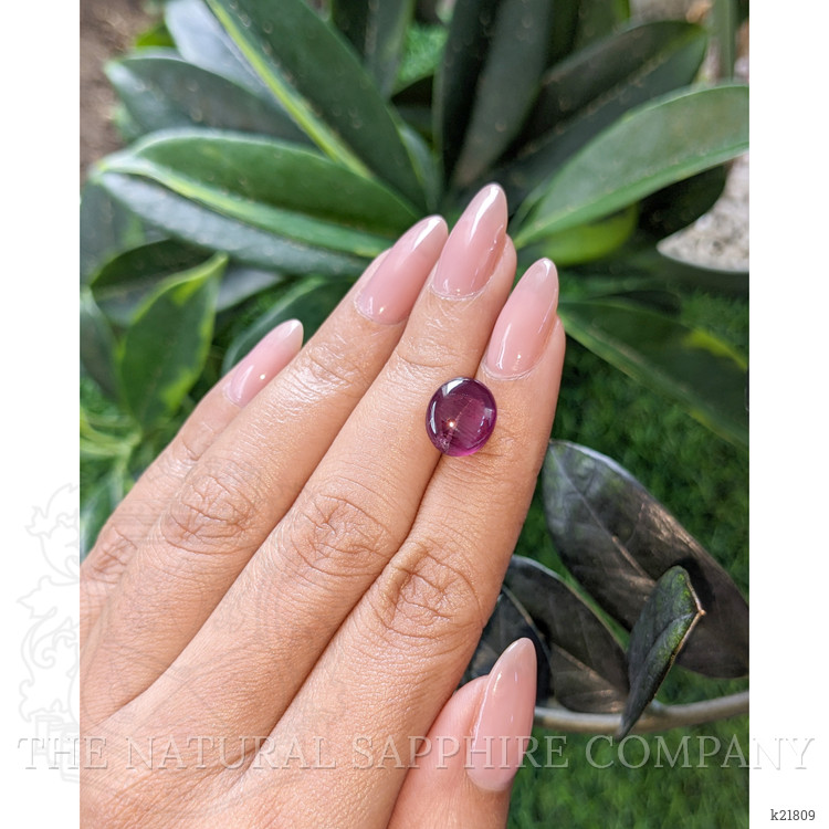 6.53 Ct. Pinkish Red Cabochon Garnet from Ceylon (Sri Lanka)