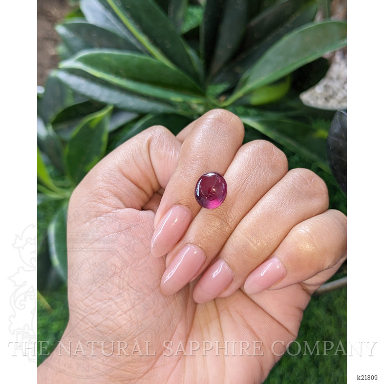 6.53 Ct. Pinkish Red Cabochon Garnet from Ceylon (Sri Lanka)
