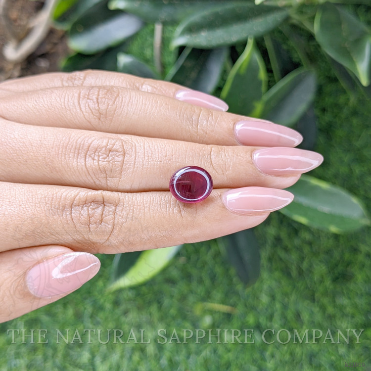 6.53 Ct. Pinkish Red Cabochon Garnet from Ceylon (Sri Lanka)