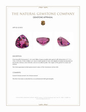 1.45 Ct. Purplish Pink Garnet from Ceylon (Sri Lanka) Appraisal