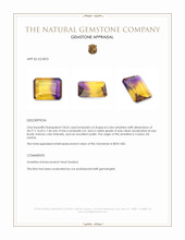18.65 Ct. Bi Color Ametrine from Ceylon (Sri Lanka) Appraisal