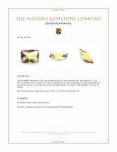 3.95 Ct. Ametrine from Ceylon (Sri Lanka) Appraisal