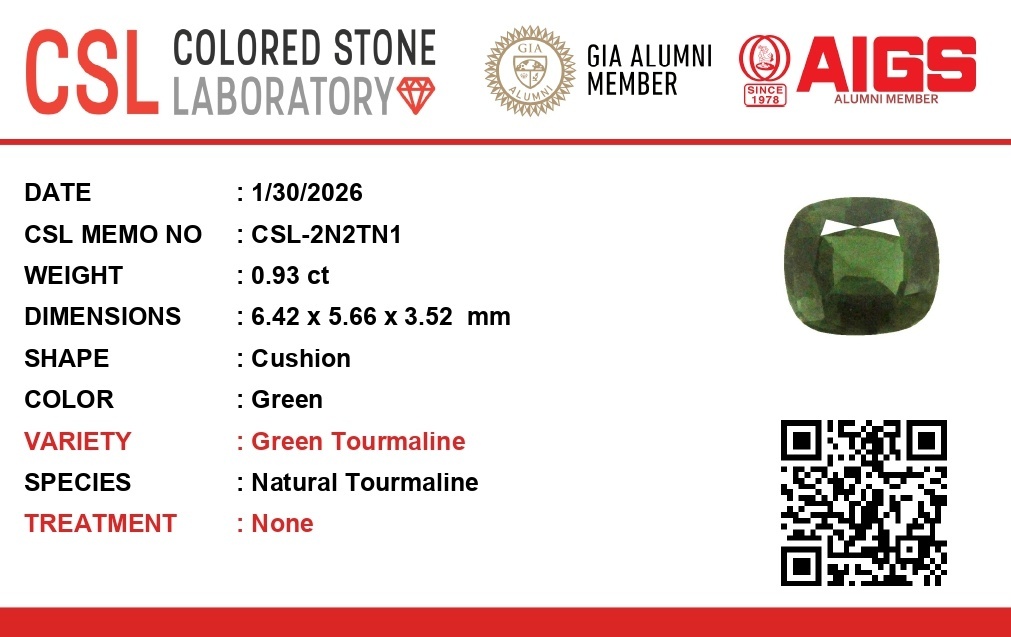 0.92 Ct. Tourmaline from Ceylon (Sri Lanka)