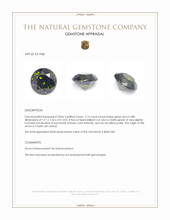 2.13 Ct. Green Zircon from Ceylon (Sri Lanka) Appraisal