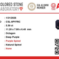 5.50 Ct. Spinel from Ceylon (Sri Lanka) Scan Report