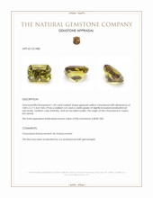 1.54 Ct. Greenish Yellow Chrysoberyl from Ceylon (Sri Lanka) Appraisal