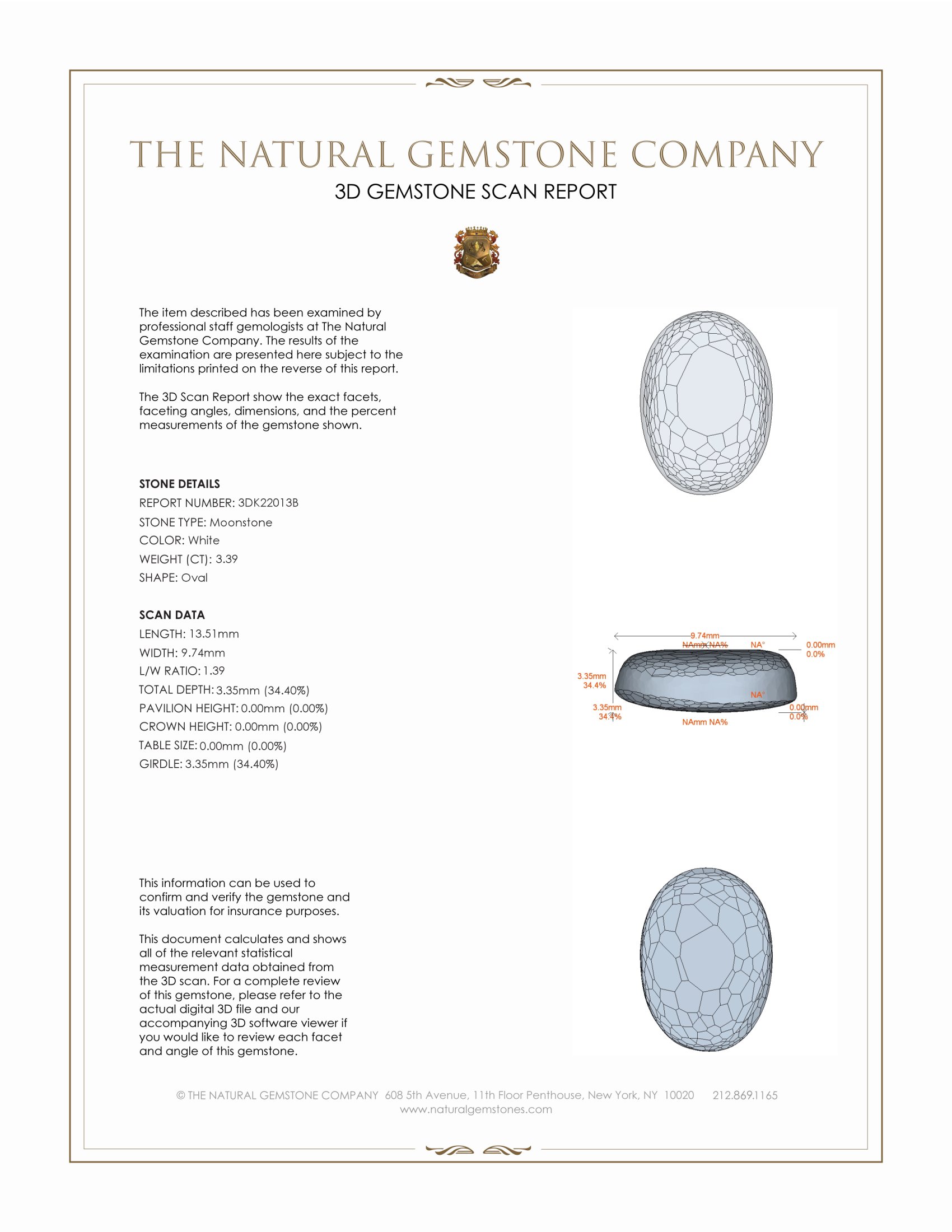 3.39 Ct. Cabochon Moonstone from Ceylon (Sri Lanka)