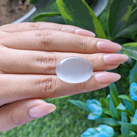 16.05 Ct. White Cabochon Moonstone from Ceylon (Sri Lanka) Life Style