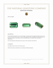 2.34 Ct. Green Tourmaline from Afghanistan Appraisal