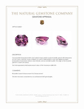 0.88 Ct. Rhodolite Garnet from Ceylon (Sri Lanka) Appraisal