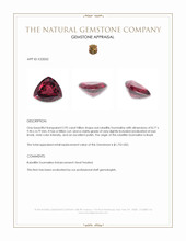 2.92 Ct. Purplish Red Rubellite Tourmaline from Brazil Appraisal