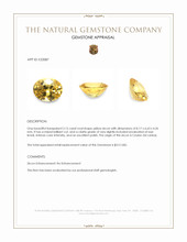 2.15 Ct. Yellow Zircon from Ceylon (Sri Lanka) Appraisal