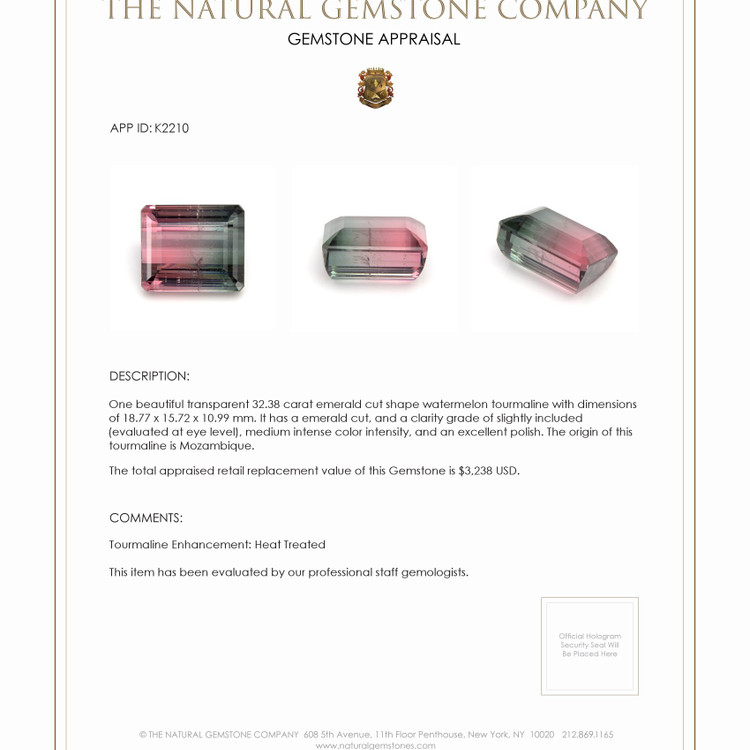 32.38 Ct. Tourmaline from Mozambique