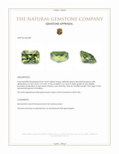 0.64 Ct. Yellowish Green Demantoid Garnet from Namibia Appraisal