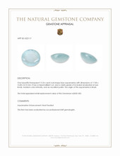 13.26 Ct. Blue Aquamarine from Brazil Appraisal