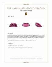 3.91 Ct. Pink Tourmaline from Mozambique Appraisal