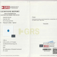 2.00 Ct. Blue Cobalt Spinel from Tanzania Scan Report