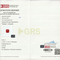 8.65 Ct. Malaya Garnet from Madagascar Scan Report