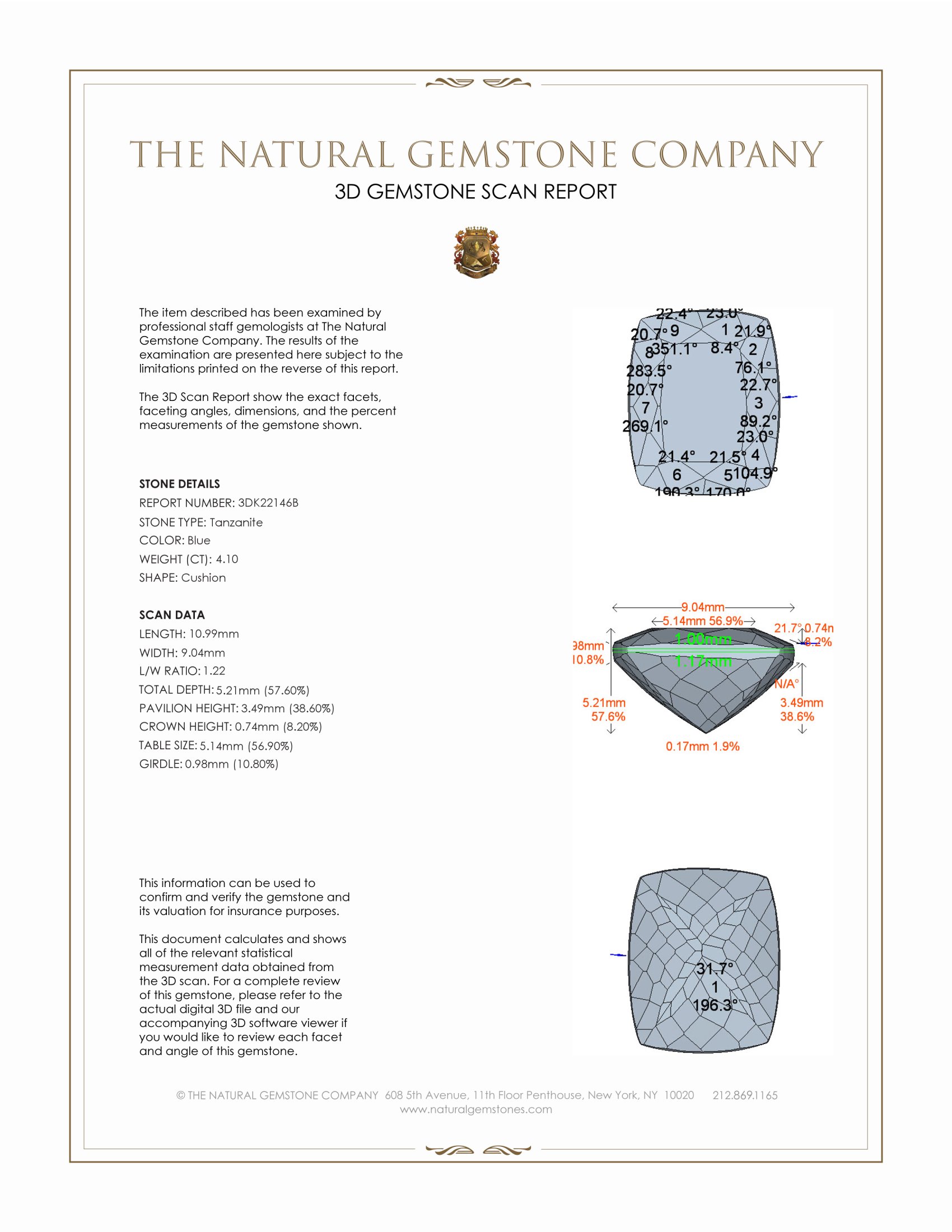 4.10 Ct. Tanzanite from Tanzania