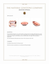 1.07 Ct. Peach Tourmaline from Afghanistan Appraisal