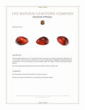 2.45 Ct. Orange Cabochon Fire Opal (Flame Opal) from Mexico Appraisal