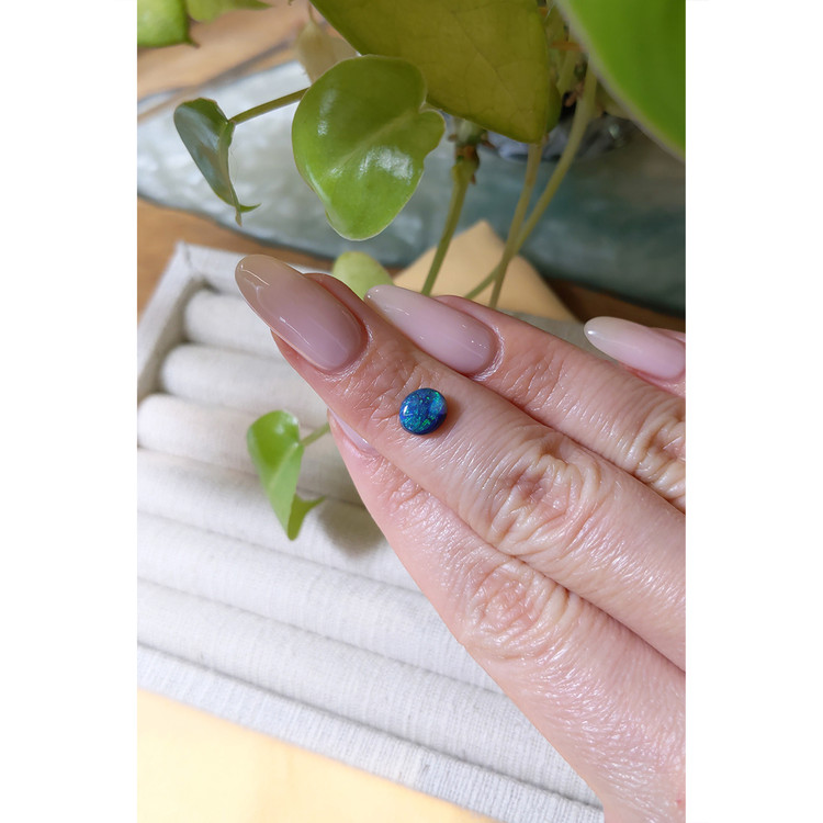0.74 Ct. Cabochon Black Opal from Australia