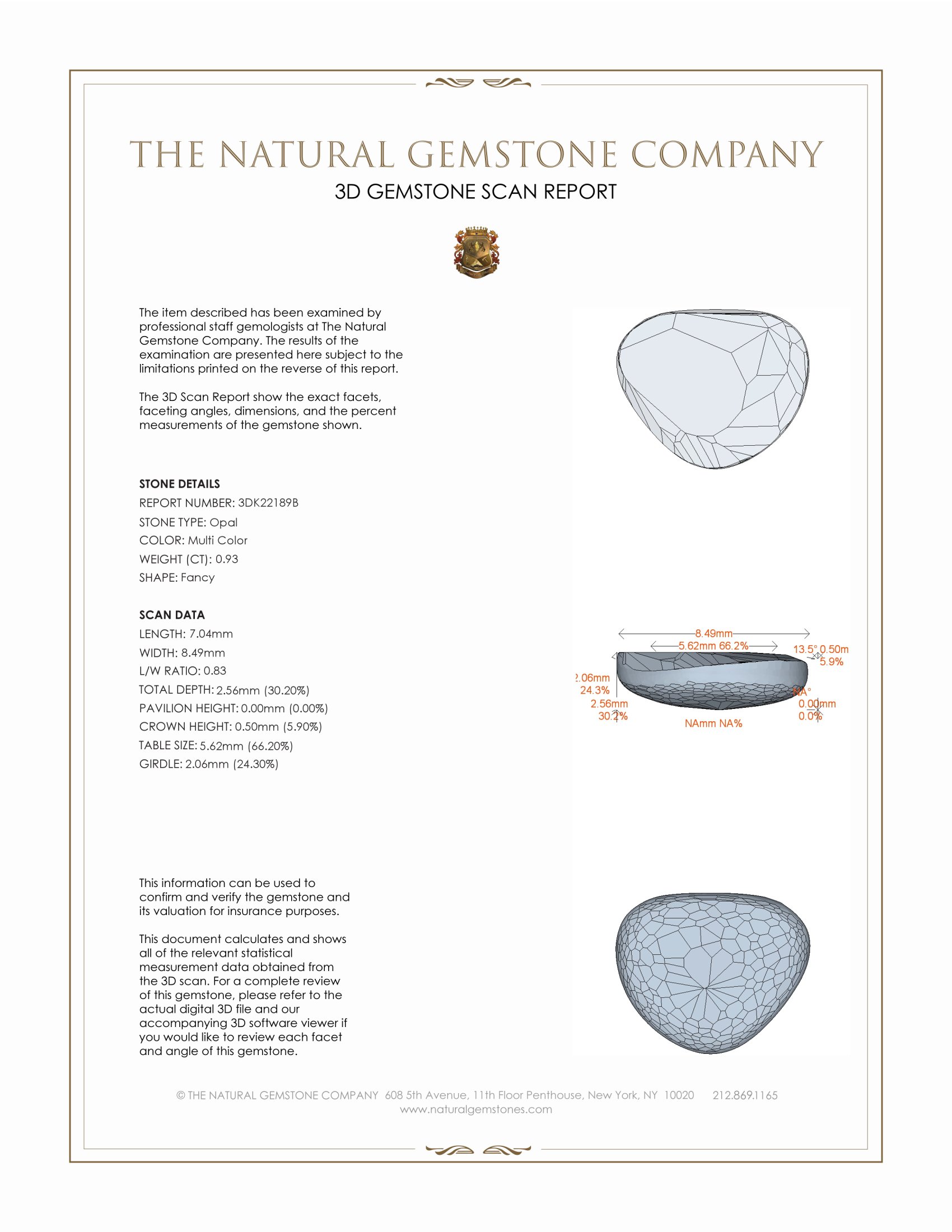 0.93 Ct. Cabochon Black Opal from Australia