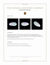 1.09 Ct. Multi Color Cabochon White Opal (Light Opal) from Australia Appraisal