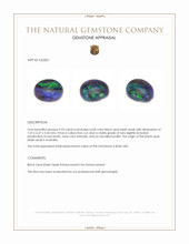 0.93 Ct. Multi Color Cabochon Black Opal (Dark Opal) from Australia Appraisal